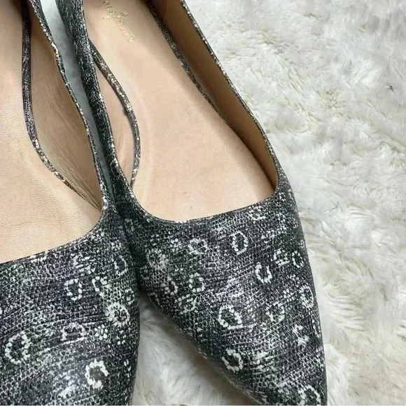 Cole Haan  Flats Pointed Toe Lizard Print Black & White Size 9.5B - Picture 4 of 14
